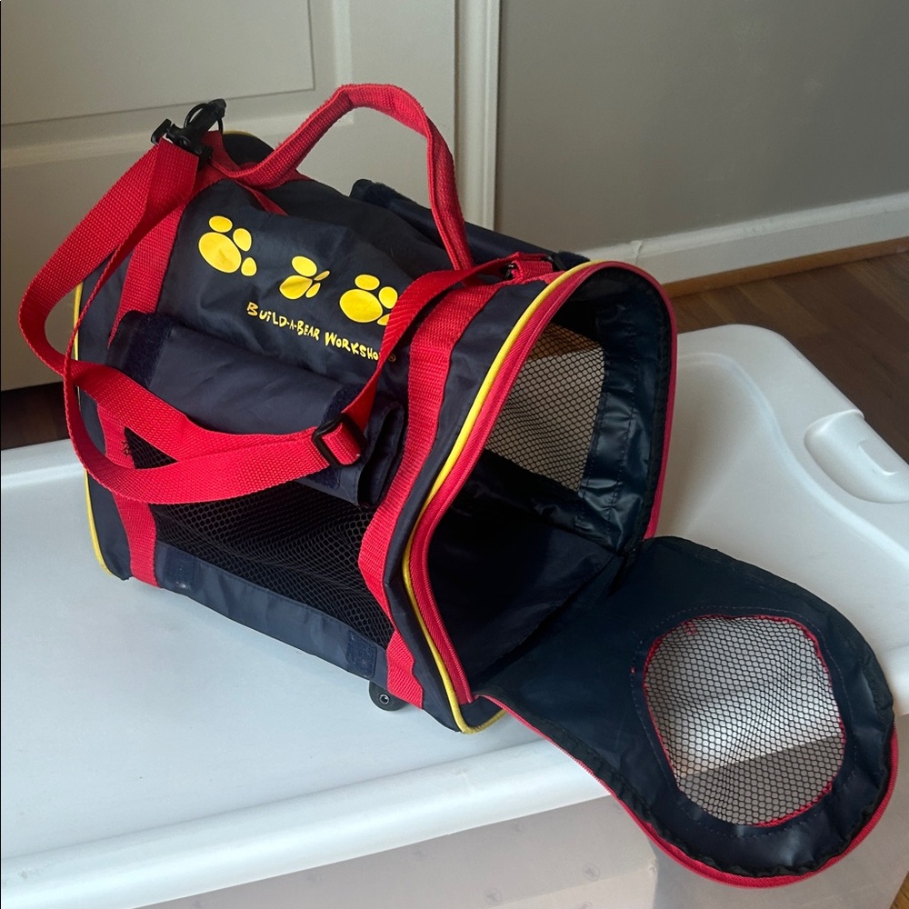 Build-A-Bear Toy Pet Carrier with carrying strap and wheels